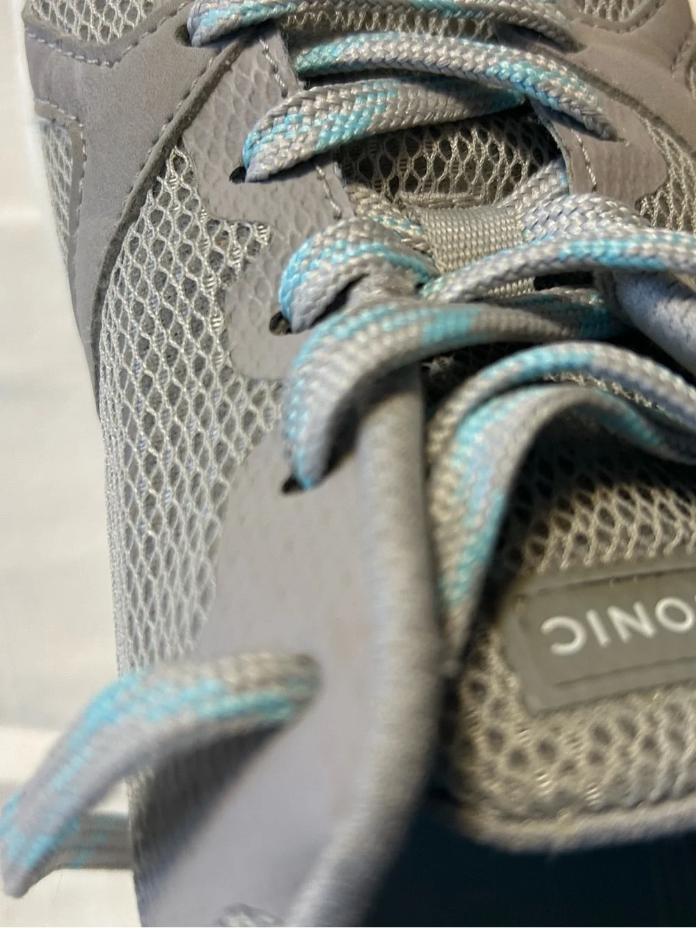 Vionic Gray Sneakers with Light Blue Accents